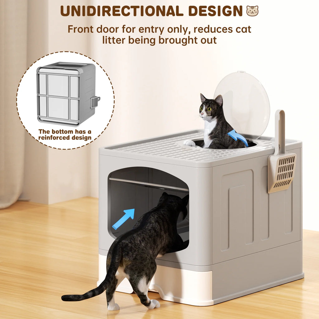 Foldable Enclosed Pet Litter Box Bundle