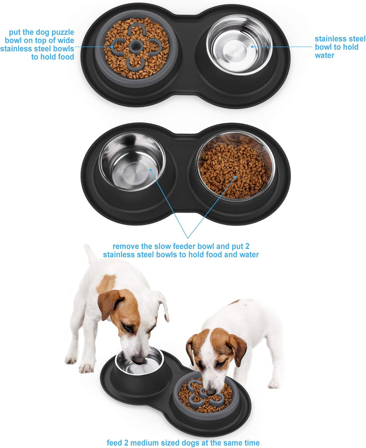 4-in-1 Slow Feeder Pet Bowl Bundle