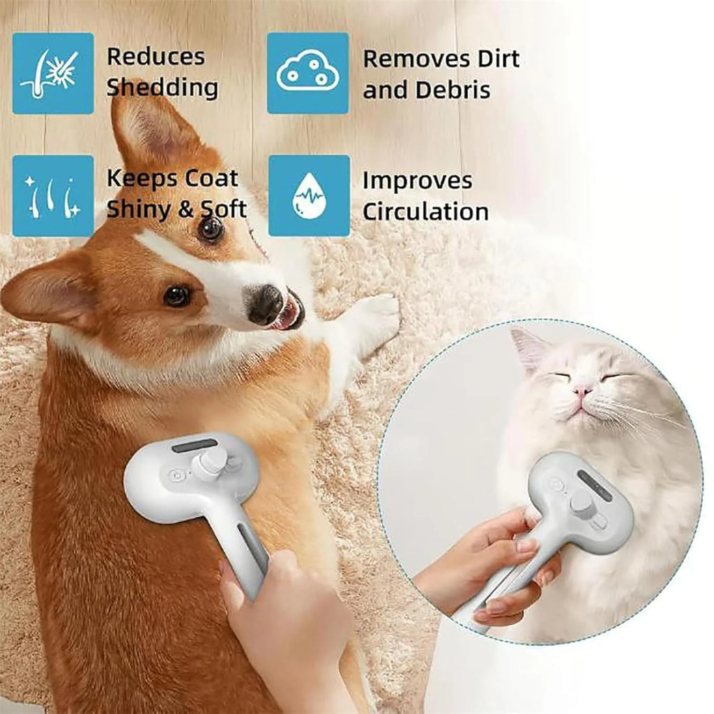 Furry Basics Pet Grooming Brush, Furry Basics Pet Brush, Furrybasics Pet Grooming Comb, Pet Hair Removal Comb with Water Tank and Release Button (Green+White)