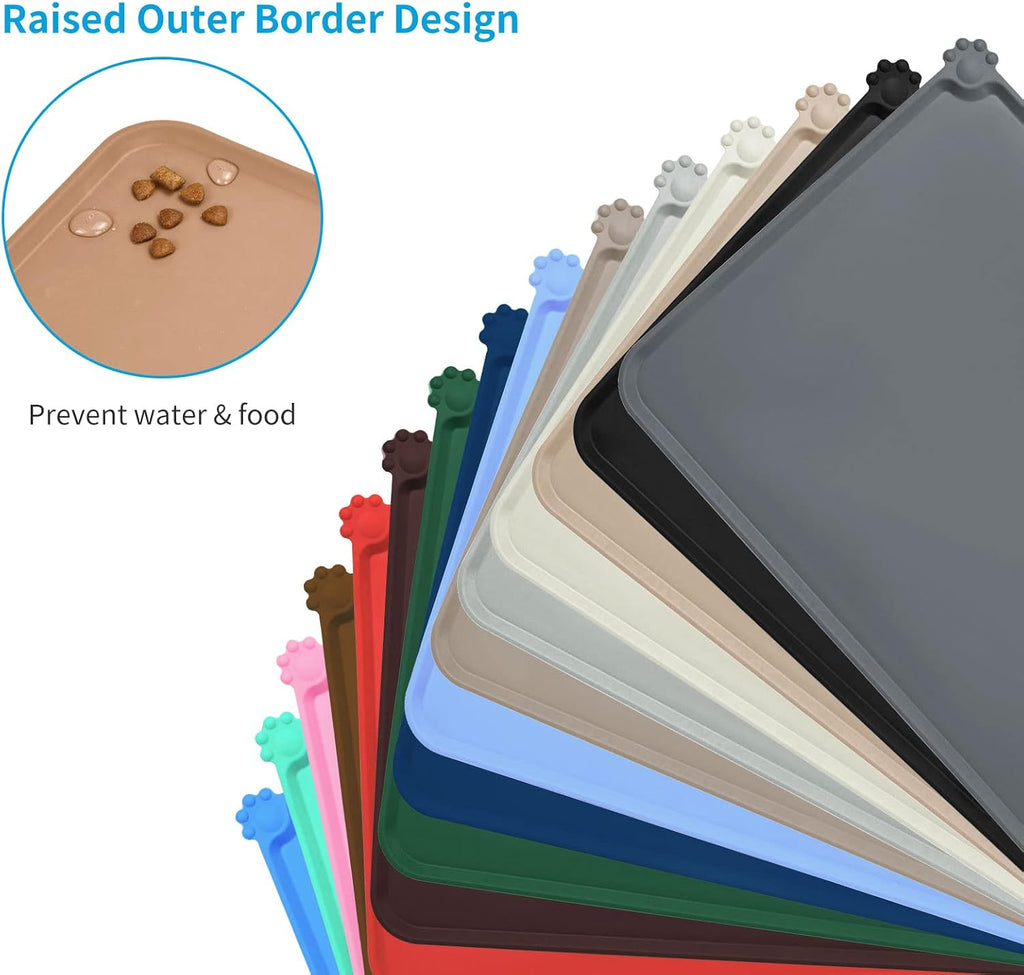 Waterproof Silicone Pet Feeding Mats,Anti-Slip Dog Food Bowl Pad
