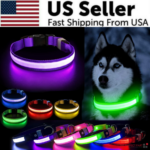 LED Adjustable Pet Safety Collar – Waterproof, 3 Light Modes