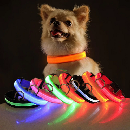 LED Adjustable Pet Safety Collar – Waterproof, 3 Light Modes