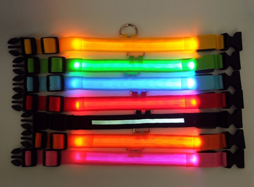 LED Adjustable Pet Safety Collar – Waterproof, 3 Light Modes