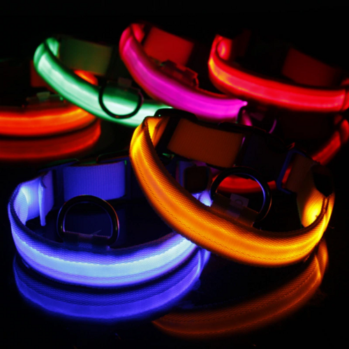 LED Adjustable Pet Safety Collar – Waterproof, 3 Light Modes