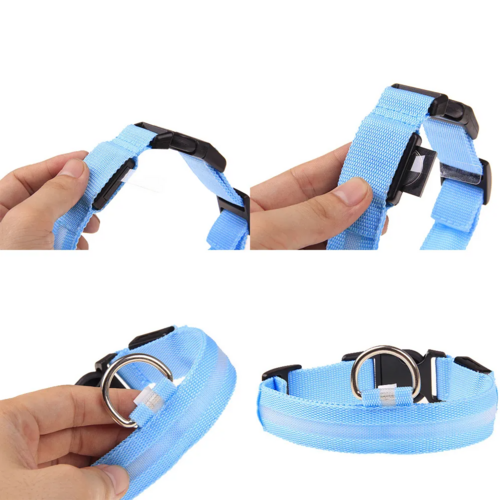LED Adjustable Pet Safety Collar – Waterproof, 3 Light Modes
