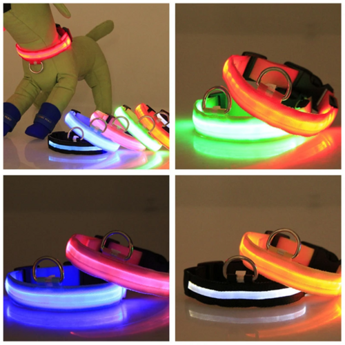 LED Adjustable Pet Safety Collar – Waterproof, 3 Light Modes