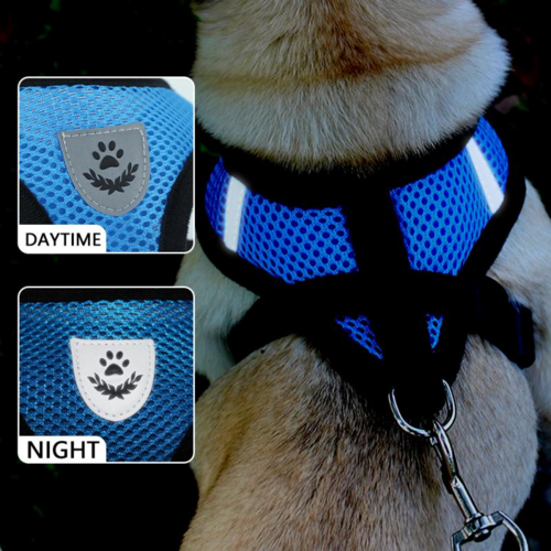 Adjustable Reflective Pet Harness Vest with Leash – S/M/L/XL