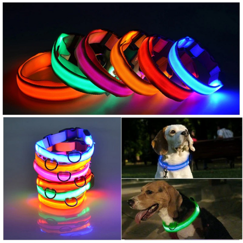 LED Adjustable Pet Safety Collar – Waterproof, 3 Light Modes