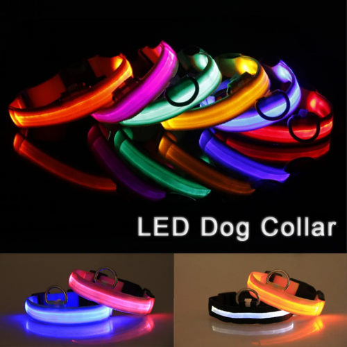 LED Adjustable Pet Safety Collar – Waterproof, 3 Light Modes