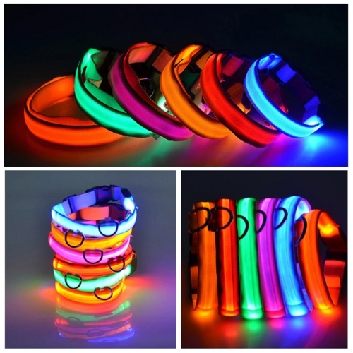 LED Adjustable Pet Safety Collar – Waterproof, 3 Light Modes