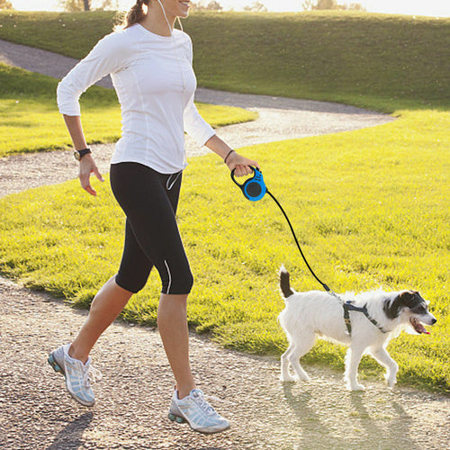 16.5 ft Automatic Retractable Dog Leash – One-Touch Brake & Lock
