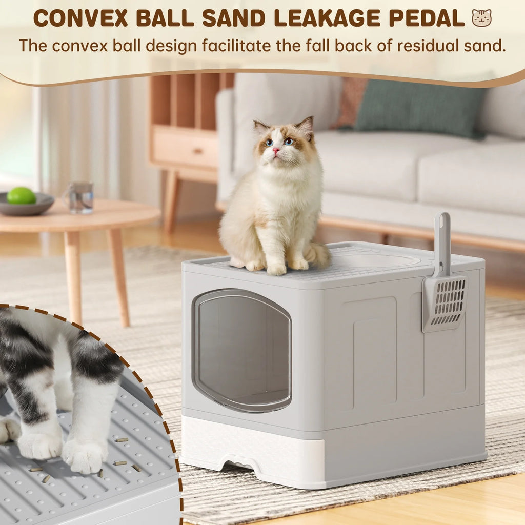 Foldable Enclosed Pet Litter Box Bundle