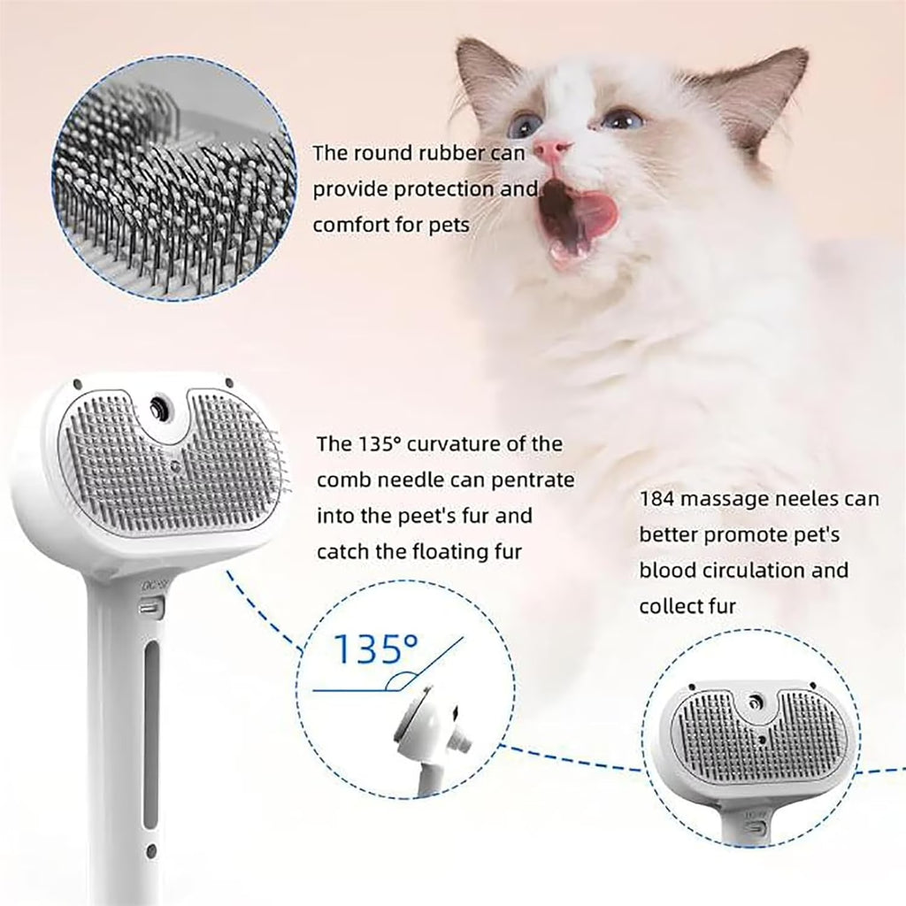 Furry Basics Pet Grooming Brush, Furry Basics Pet Brush, Furrybasics Pet Grooming Comb, Pet Hair Removal Comb with Water Tank and Release Button (Green+White)