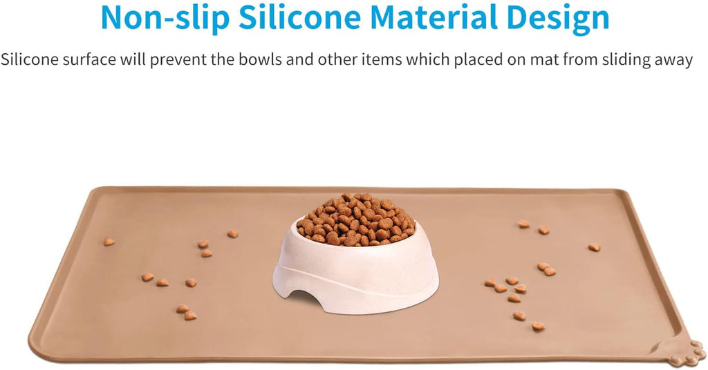 Waterproof Silicone Pet Feeding Mats,Anti-Slip Dog Food Bowl Pad