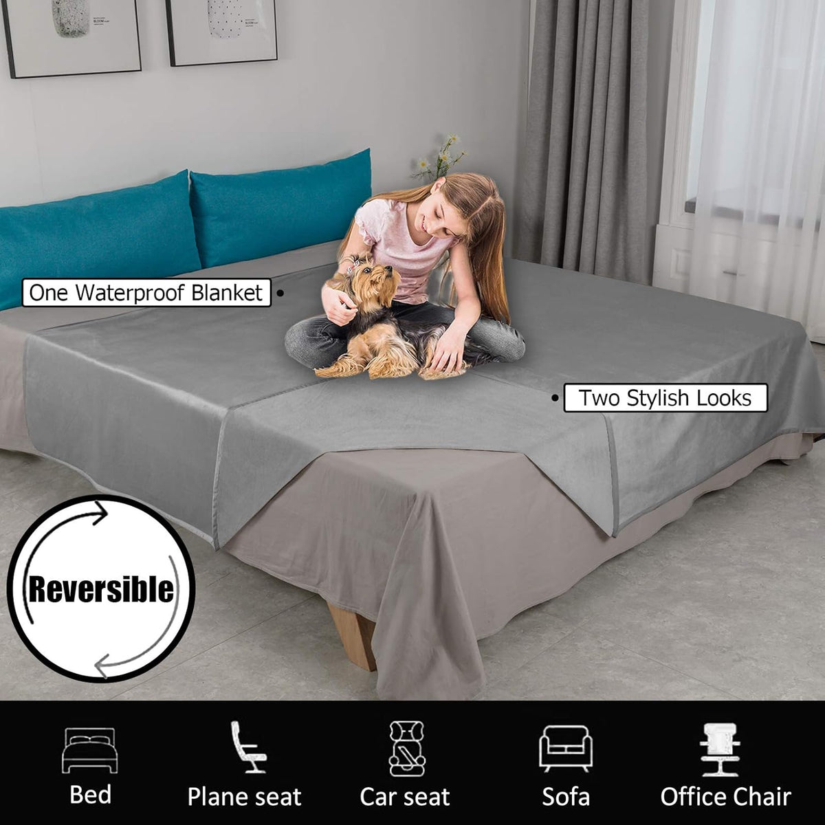 Reversible Waterproof Pet Blanket