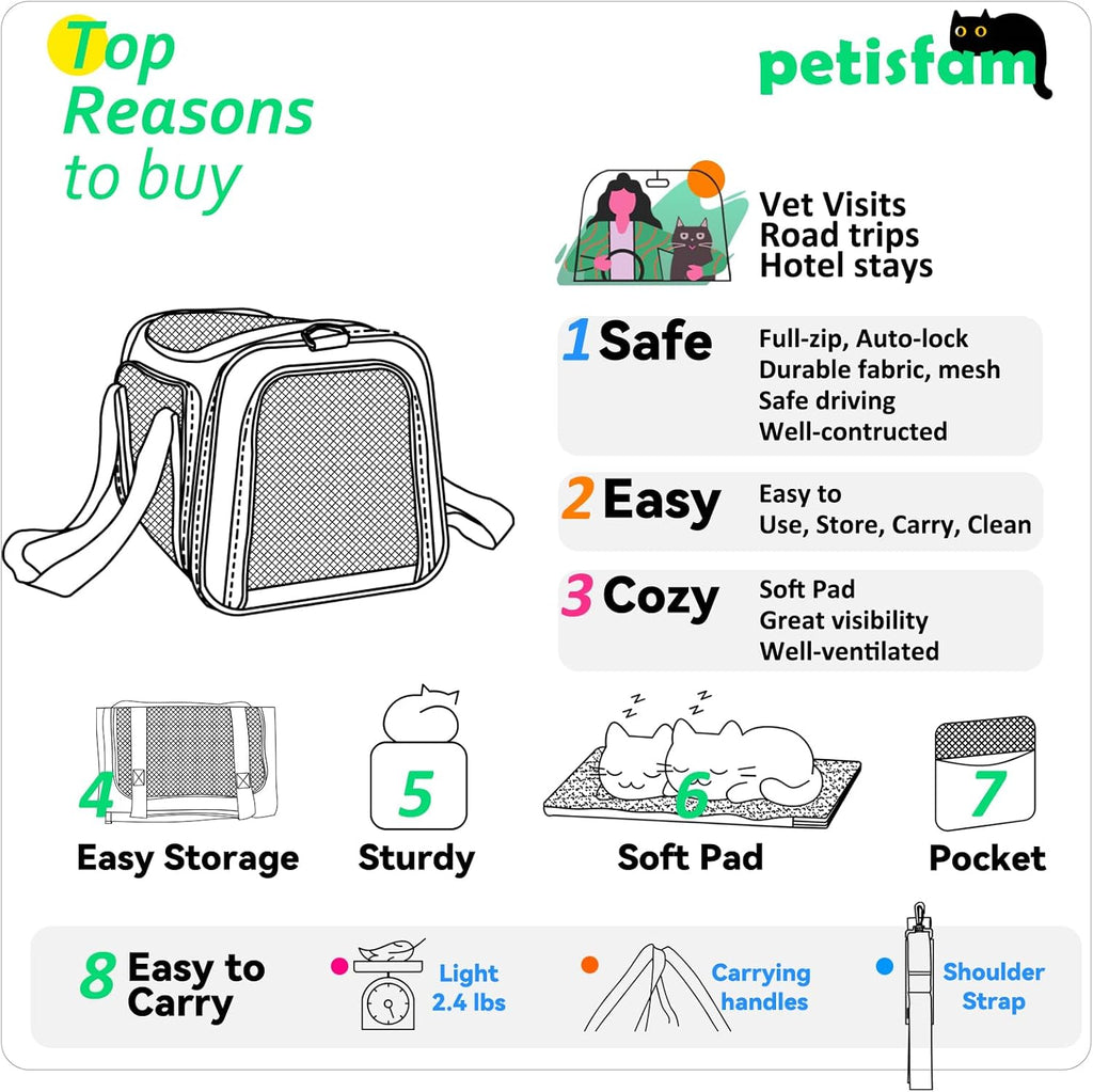 Top-Load Pet Carrier with Cozy Bed