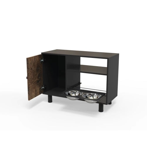 Elevated Pet Feeding Station with Storage – Adjustable Height, Furniture-Style