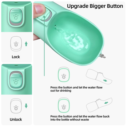 Outdoor Dog Water Bottle Feeder – Portable Travel Dispenser for Walks & Hikes
