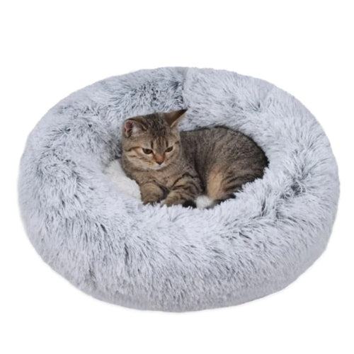 Pet Ultra-Soft Long Plush Round Bed