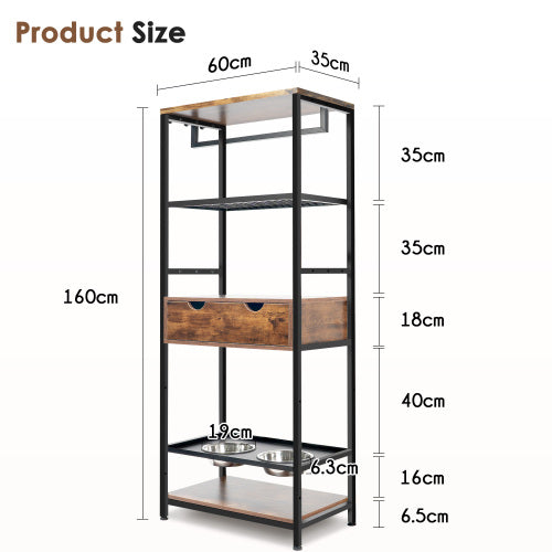 Elevated Pet Feeding Station with Storage – Adjustable Height, Furniture-Style