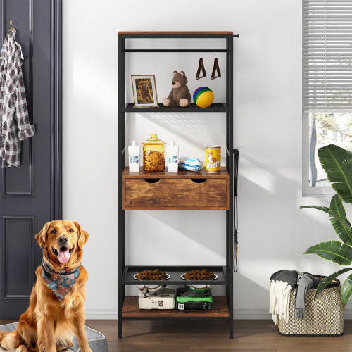 Elevated Pet Feeding Station with Storage – Adjustable Height, Furniture-Style