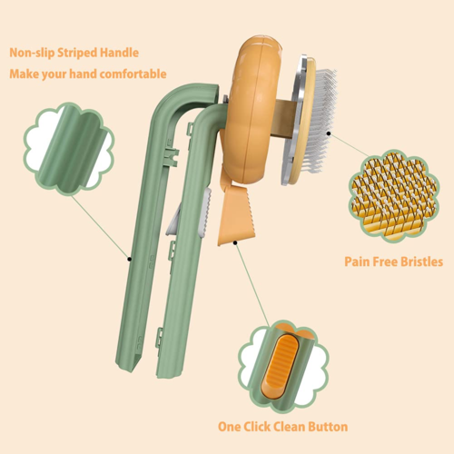 Self-Cleaning Pet Grooming Comb – Deshedding Brush for Cats & Dogs