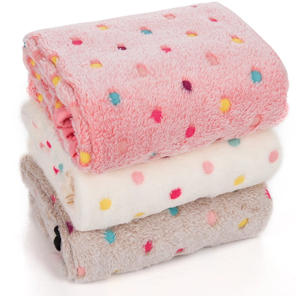 3-Pack Coral Velvet Pet Blankets