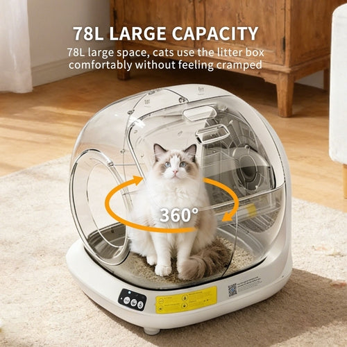 Self-Cleaning Cat Litter Box – Fully Enclosed, App-Controlled