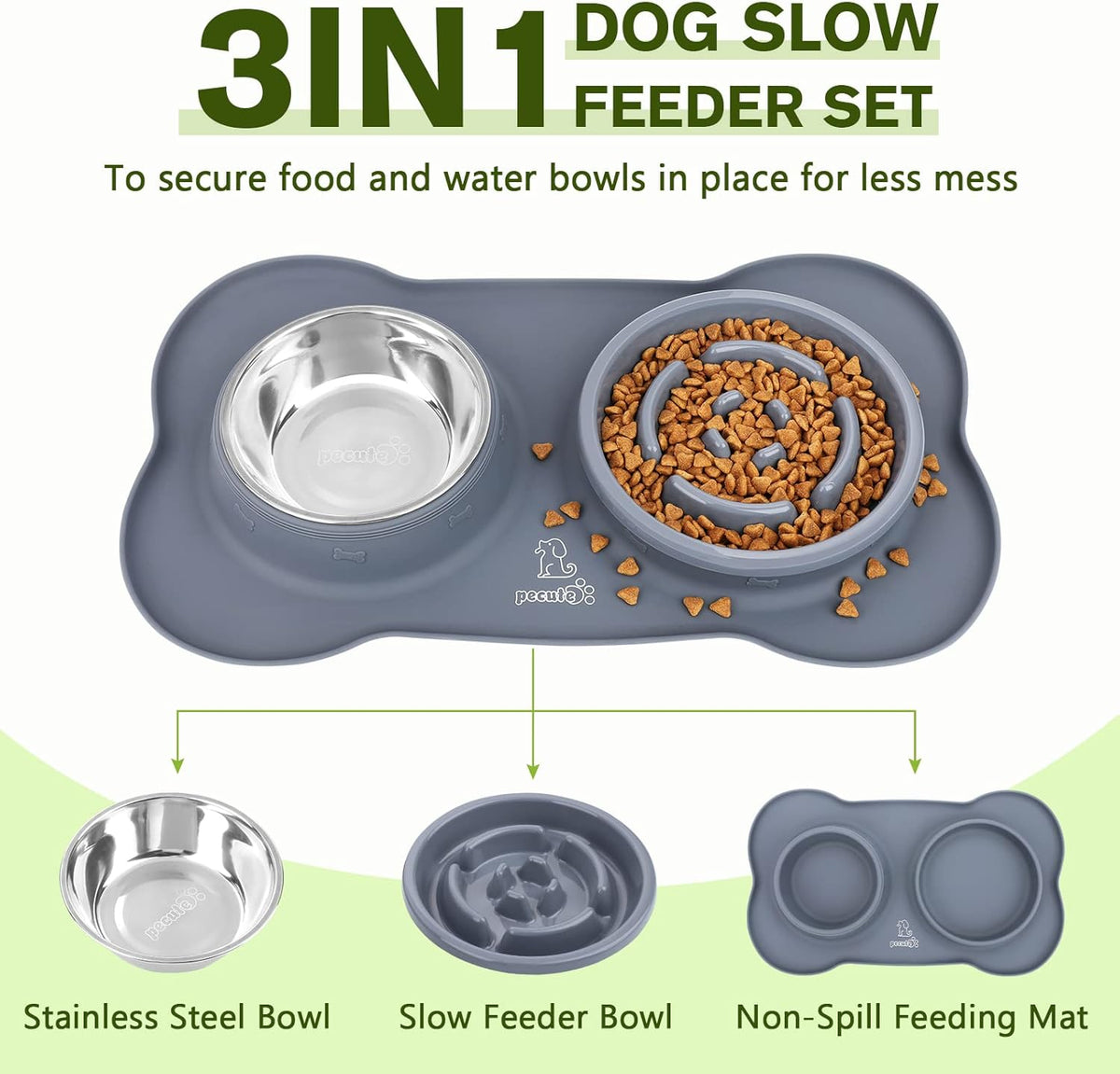 3-in-1 Slow Feeder Pet Bowl Bundle