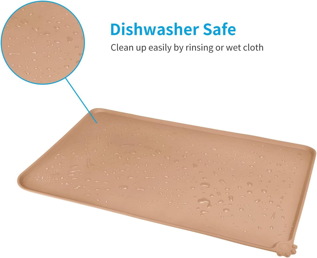 Waterproof Silicone Pet Feeding Mats,Anti-Slip Dog Food Bowl Pad
