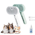 Furry Basics Pet Grooming Brush, Furry Basics Pet Brush, Furrybasics Pet Grooming Comb, Pet Hair Removal Comb with Water Tank and Release Button (Green+White)