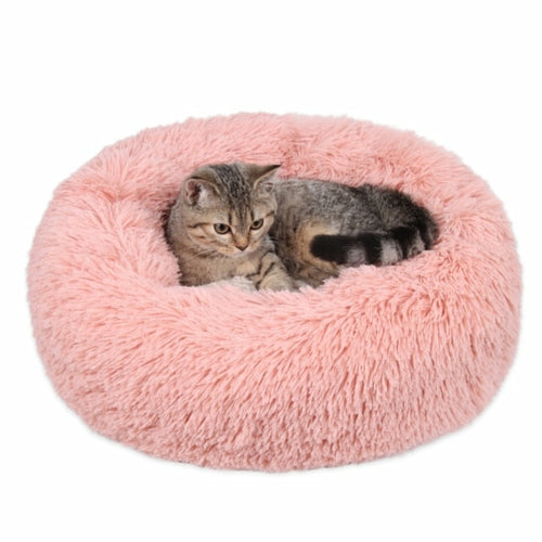 Pet Ultra-Soft Long Plush Round Bed